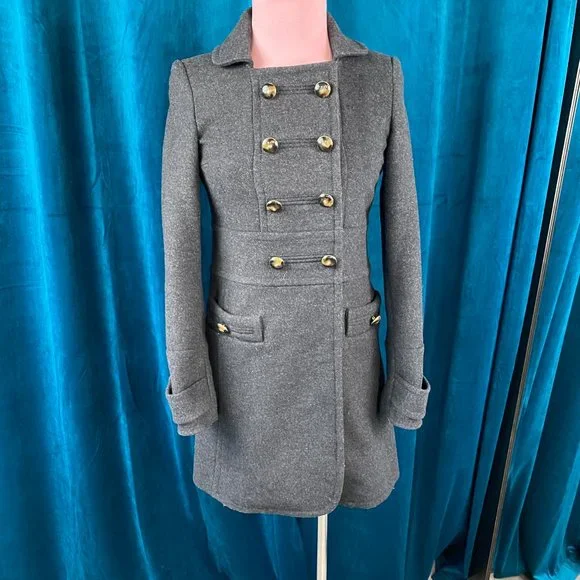 Marc by Marc Jacobs Double Breasted Wool Blend Coat Gray - Picture 2 of 16